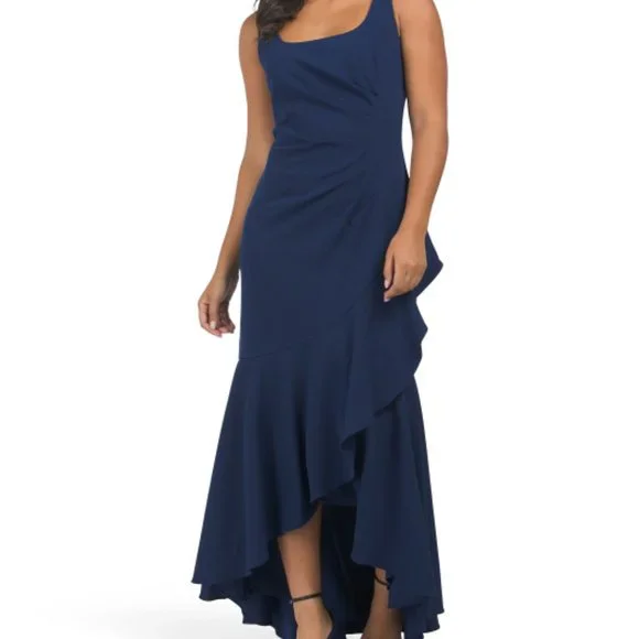 Adrianna papell cascade ruffle evening dress hot sale